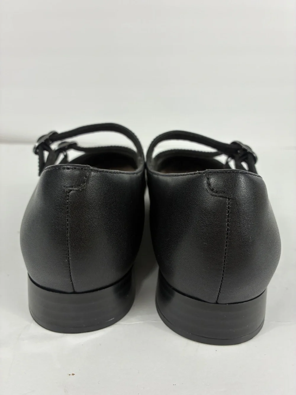 Clarks Natalyn Lane Ballet Flats NEW 7 Wide 7W Black Leather Pointed Toe Strappy